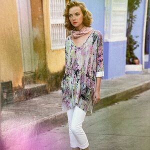 Anthropologie Tunic Sweater Sparrow Watercolor XS